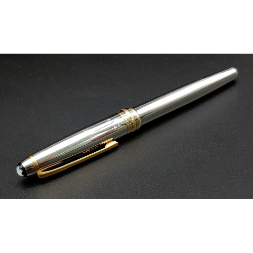 2 - A Rare Limited Edition Solid 950 Platinum Mont Blanc Fountain Pen. Model: FP 144 SOL Platinum M. Com... 