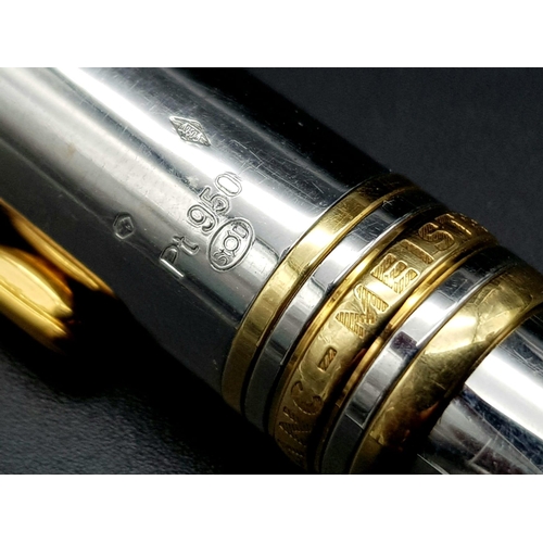 2 - A Rare Limited Edition Solid 950 Platinum Mont Blanc Fountain Pen. Model: FP 144 SOL Platinum M. Com... 