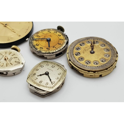 961 - 5 assorted watch movements as found.