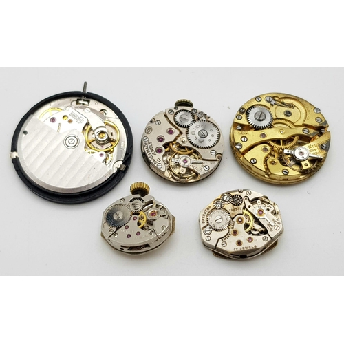 961 - 5 assorted watch movements as found.