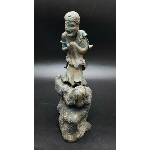 789 - A VERY RARE ANCIENT BUDDHA SAKY AMUNI ,ONCE GILDED WITH GOLD THE MANY CENTURIES OF INCENSE SMOKE HAV... 