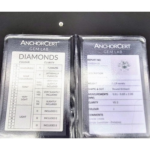 870 - Two Brilliant Round Diamonds - 0.19ct and 0.21ct. Both come with Anchor certificates.