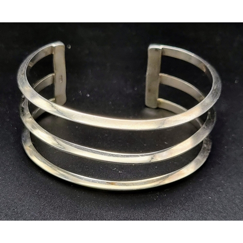 986 - Sterling Silver Triple Split Bangle, weighs 32.4g