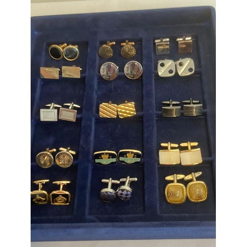 1064 - Selection  of VINTAGE CUFFLINKS to include New Zealand Services,Locomotive, Horse, mother of pearl e... 