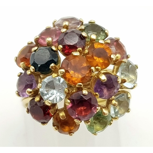 251 - 18K Yellow Gold Multi Gem Ring
Weighs 6.3g
Size M