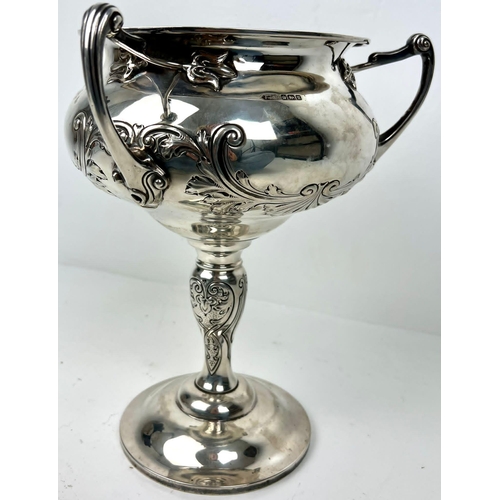 343 - A Wonderful 1.5 KILO Antique Silver Three-Handled Trophy Cup. Exquisite repoussé work throughout. Ha... 