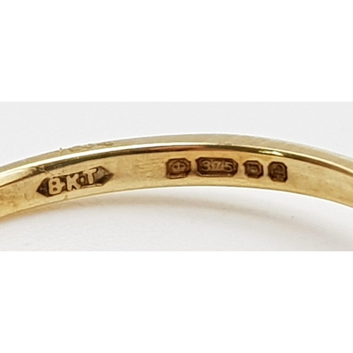 918 - 9K Yellow Gold Diamond Custer Ring 
0.10ct Diamond
Weighs 1.35g
Size J