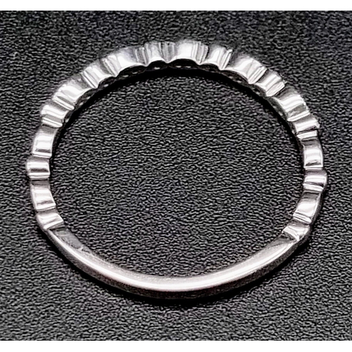 890 - 9K White Gold Diamond Band Ring
Weighs 1.52g
Size P