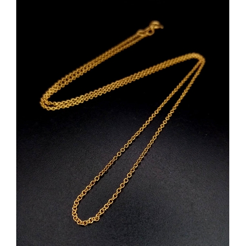 1102 - 14K YELLOW GOLD FINE LINKED NECKLACE , WEIGHT 1G AND 41CM LONG APPROX