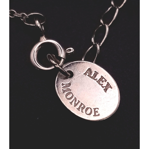 1101 - Alex Monroe Sterling Silver Necklace of 2 hands.
All Proceed go to charity on this lot.
 weighs 3.26... 