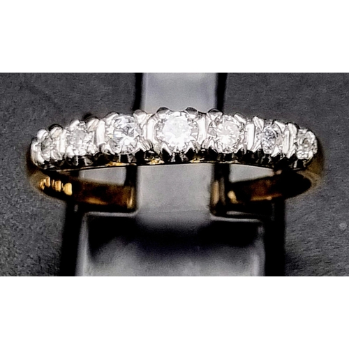 709 - 9K Yellow Gold Diamond half eternity ring 
weighs 1.7g
size R