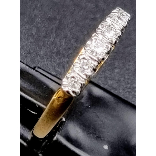 709 - 9K Yellow Gold Diamond half eternity ring 
weighs 1.7g
size R