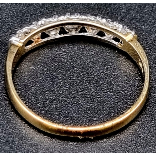 709 - 9K Yellow Gold Diamond half eternity ring 
weighs 1.7g
size R