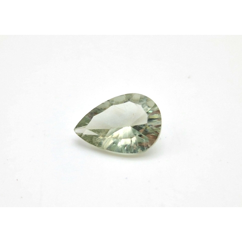 593 - Lot of 2 Gemstones - 10.85ct  Mixed Concave Cut Lemon Quartz and a 4.95ct Mixed Concave Cut Green Am... 