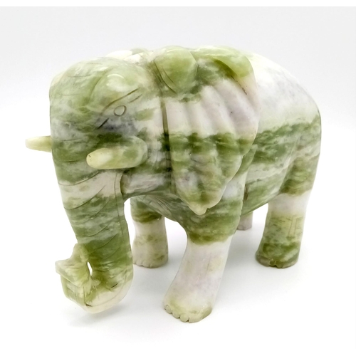 330 - Let's Talk About the 3.5 Kilo Jade Elephant in the Room. A wonderful hand-carved cauliflower jade el... 