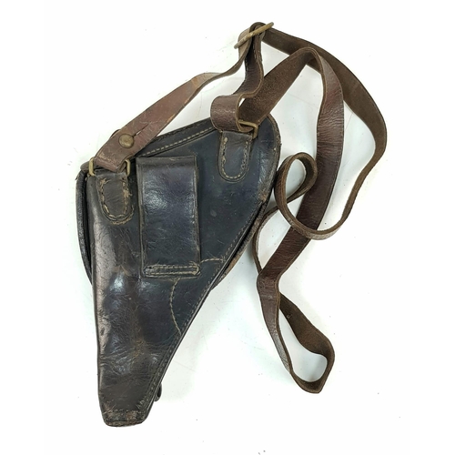 246 - A Japanese World War 2 Era Type 26 Revolver Leather Holster with body belt. In good outer condition ... 