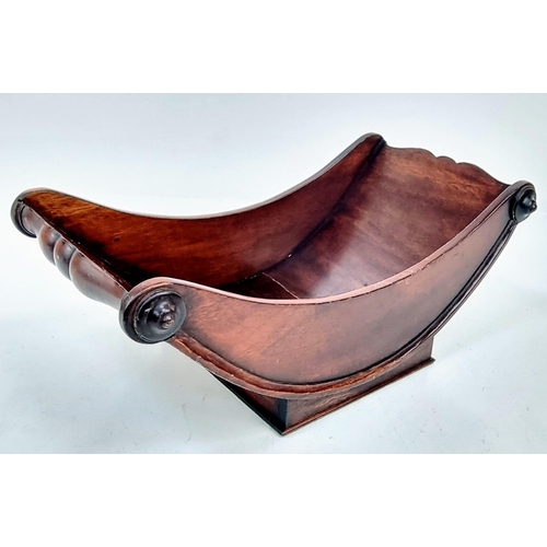 387 - Antique Mahogany Cheese Coaster with Finials. 48x18cm