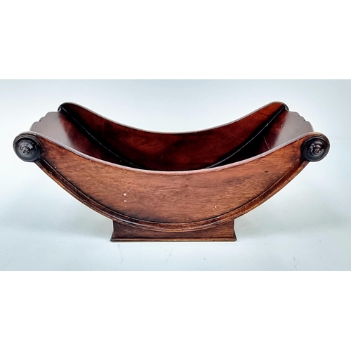 387 - Antique Mahogany Cheese Coaster with Finials. 48x18cm