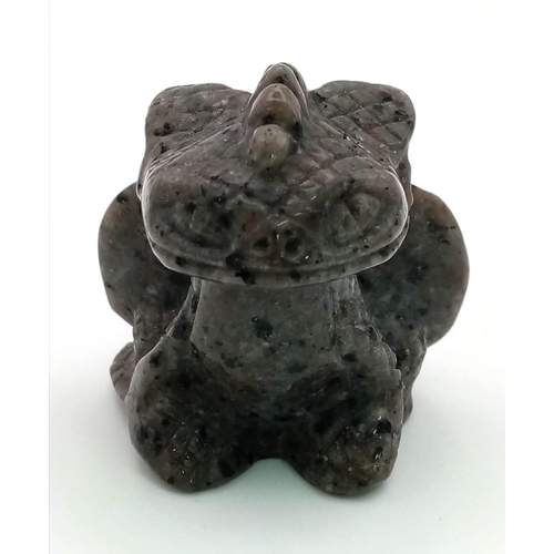 296 - A Flame Stone (Yooperlite) Dragon Figurine. 6cm tall.