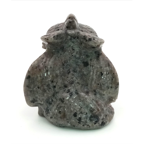 296 - A Flame Stone (Yooperlite) Dragon Figurine. 6cm tall.