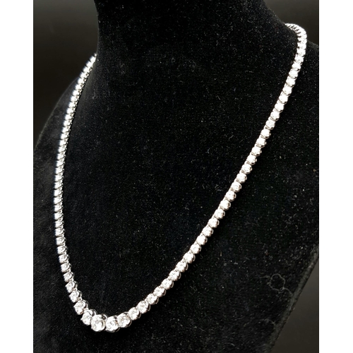 61 - 18k White Gold Necklace. 36.9g with 10ct Diamonds, absolutely stunning piece of jewellery.