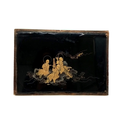 96 - Antique circa 1680-1700AD Japanese Buddhist Lacquer Painting. In need of slight restoration. 26 x 18... 