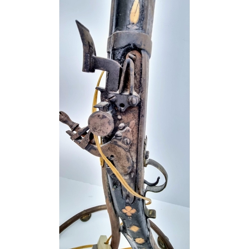 255 - An Early 19th (circa 1830s) Century Black Powder Indian Buffalo Flintlock Rifle - That has been conv... 