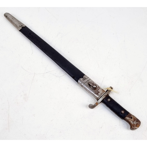 290 - A British 1888 MKII Sword Bayonet with Scabbard. Markings on blade. In fair/good condition but pleas... 