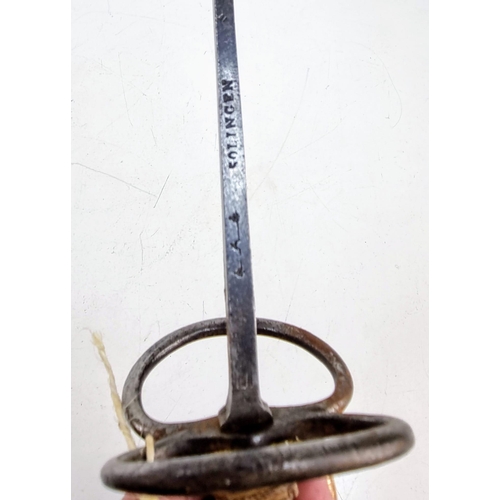 578 - An Antique Solingen Child's Rapier Sword. Markings on blade. Total length - 71cm. Please see photos ... 