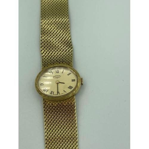 378 - Ladies Vintage 1960/70’s GOLD PLATED ROTARY wristwatch. Having quality heavy GOLD   PLATED Milanese ... 