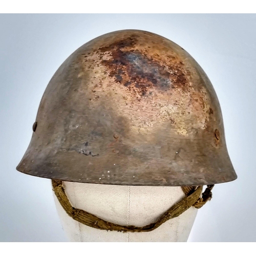 68 - WW2 Japanese type 92 Helmet, with Star to front, officially called Tetsubo (Steel cap) in absolutely... 