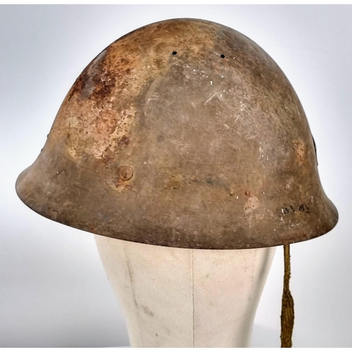 68 - WW2 Japanese type 92 Helmet, with Star to front, officially called Tetsubo (Steel cap) in absolutely... 