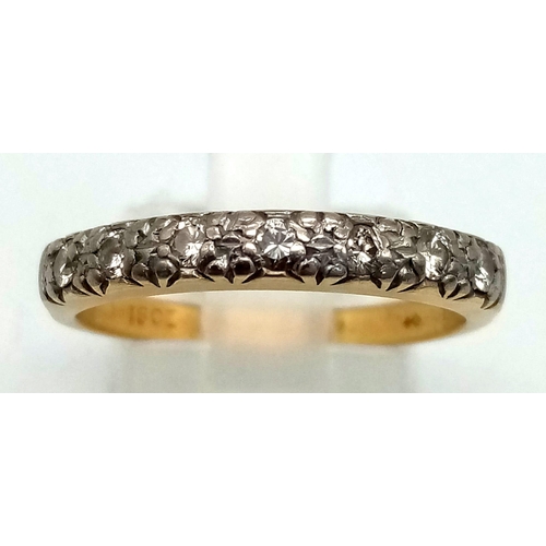 178 - 18k Yellow Gold Vintage Half Eternity Ring.
Size P, weighs 3.65g, 0.25ct Diamond