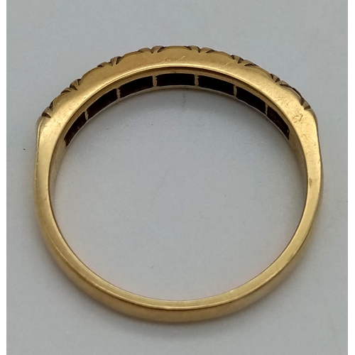 178 - 18k Yellow Gold Vintage Half Eternity Ring.
Size P, weighs 3.65g, 0.25ct Diamond