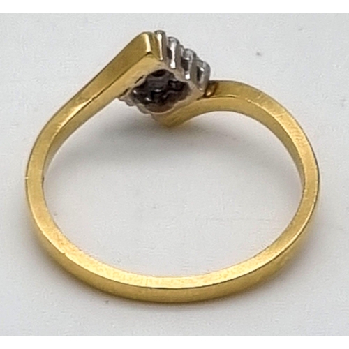 374 - 18k Yellow Gold Diamond Square Cluster Ring.
Size L, weighs 2.34g 0.12ct Diamond