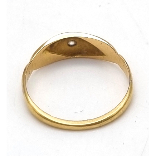 414 - 18k Yellow Gold Vintage Single Stone Ring.
Size M, weighs 2.06g