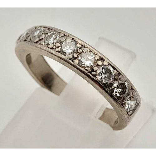 180 - An 18K White Gold Diamond Half Eternity Ring. 0.90ct 
Size K/L. Total weight: 4.60