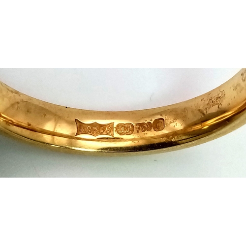 24 - An 18K Yellow Gold Band Ring. Size M. 4.37g.