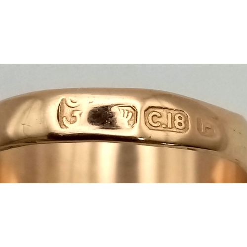 365 - 18k yellow gold plain crest signet ring
 Size I, weighs 2.05g