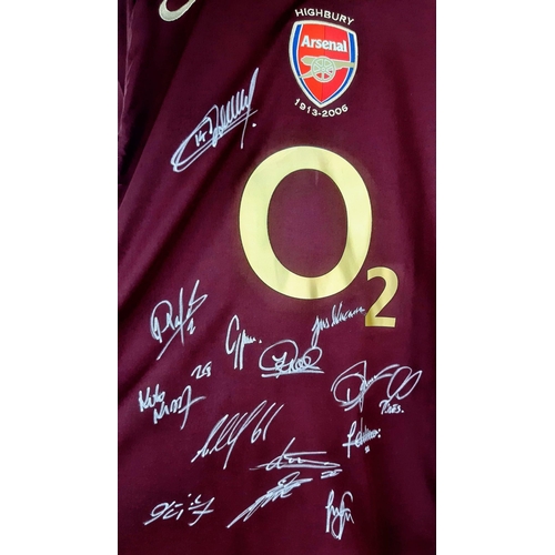 38 - A Signed Arsenal FC Commemorative Shirt from the LAST GAME AT HIGHBURY! A Thierry Henry hat trick se... 