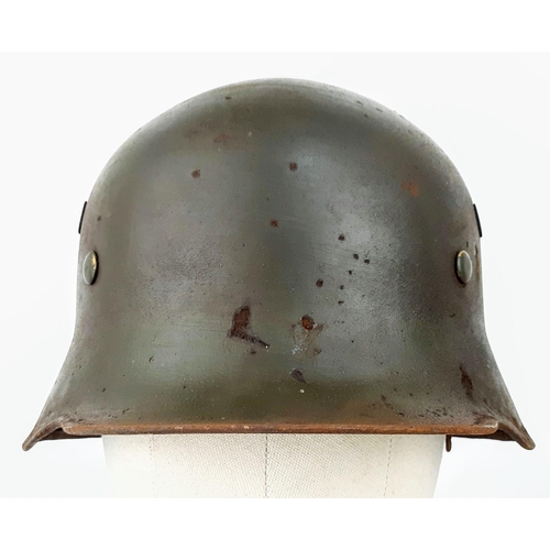 189 - WW2 German Allgemeine SS Officers M18 Pattern Parade Stahlhelm Helmet. Dark green paintwork with ven... 