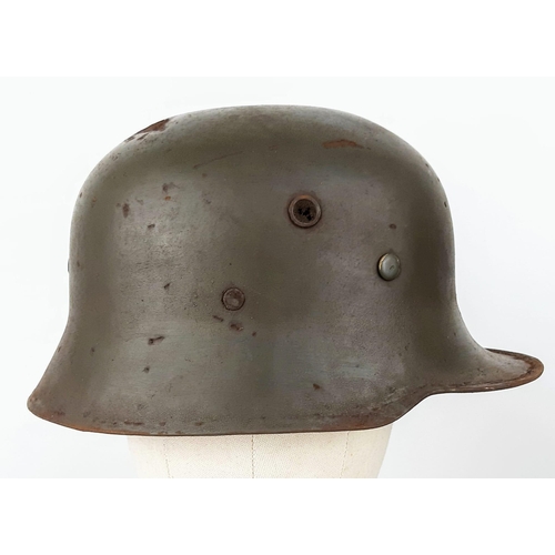 189 - WW2 German Allgemeine SS Officers M18 Pattern Parade Stahlhelm Helmet. Dark green paintwork with ven... 