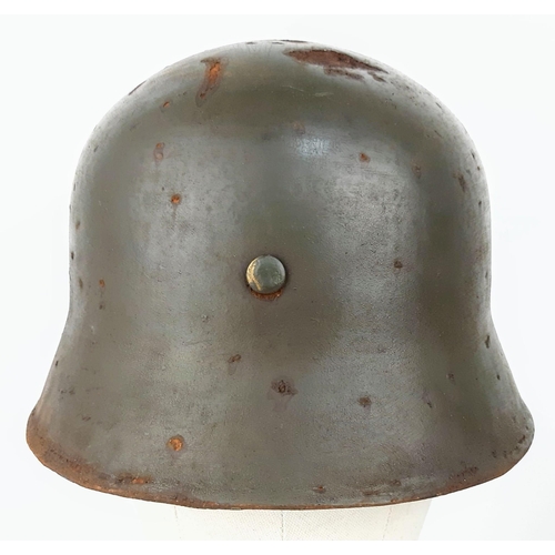 189 - WW2 German Allgemeine SS Officers M18 Pattern Parade Stahlhelm Helmet. Dark green paintwork with ven... 