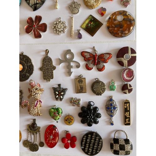 385 - A fabulous selection of PENDANTS, incredible assortment to include  Diamante,mosaic , butterfly, owl... 