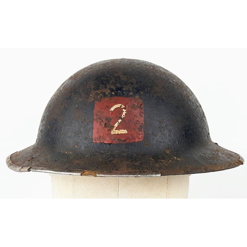 334 - WW2 British National Fire Service Brodie Helmet. The helmet of usual form with hand painted NFS deca... 