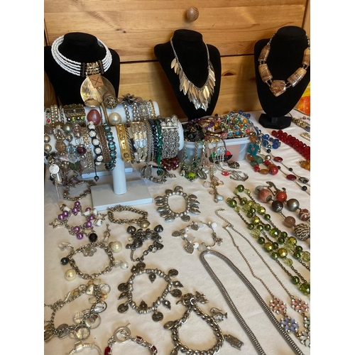 506 - Enormous Selection of quality costume jewellery. To include necklaces, bangles,bracelets, charms etc... 