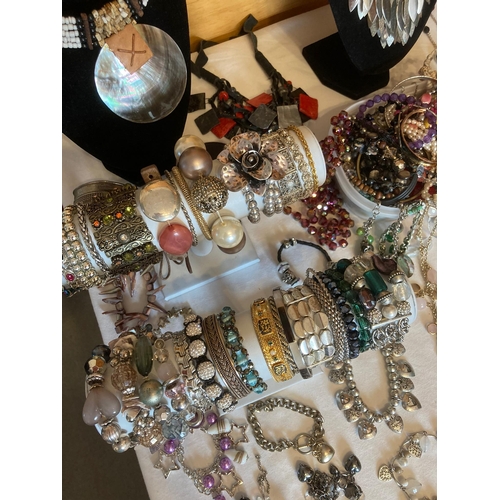 506 - Enormous Selection of quality costume jewellery. To include necklaces, bangles,bracelets, charms etc... 