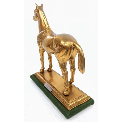 317 - A Vintage Bronze Figure Of Three-Time Grand National Winner Red Rum. Comes on a felt base. 28 x 32cm... 