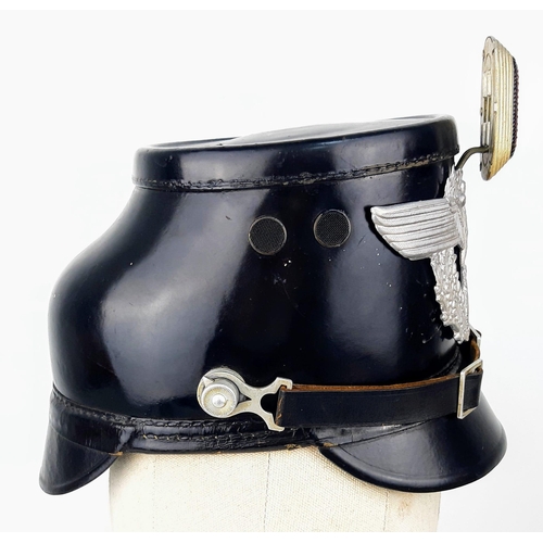 76 - WW2 German Auxiliary Municipal Police Shako Helmet