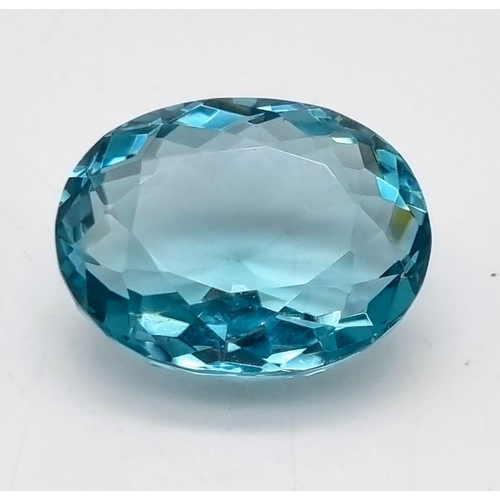 112 - A wonderful, large (63.35 carats) AQUAMARINE. Oval cut, flawless, with excellent colour saturation. ... 